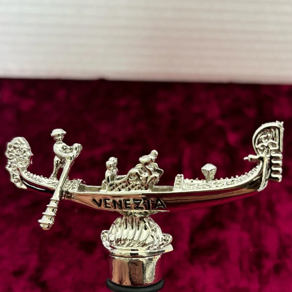 Vintage Silver Metal VENICE VENEZIA Italy Gondola Corkscrew Wine Opener Barware